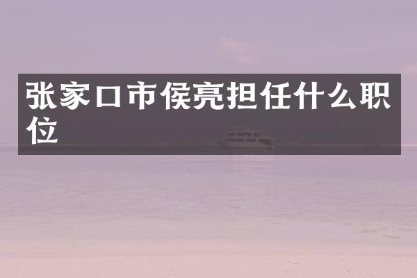 张家口市侯亮担任什么职位