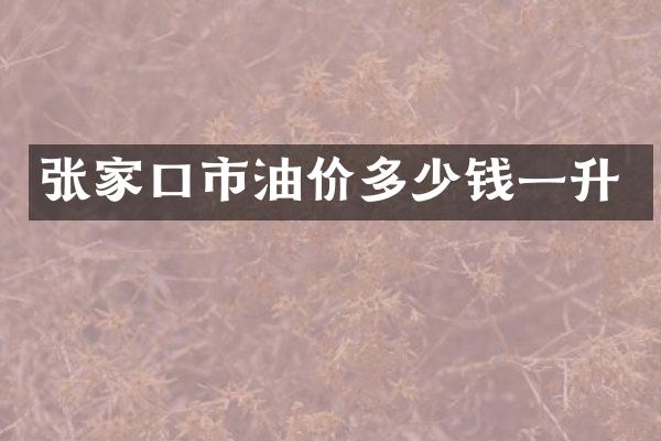 张家口市油价多少钱一升