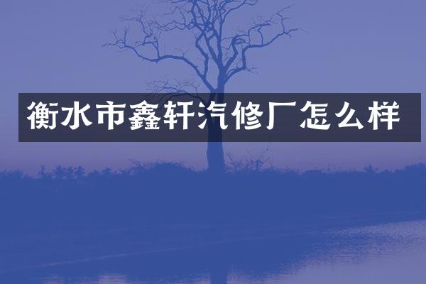 衡水市鑫轩汽修厂怎么样