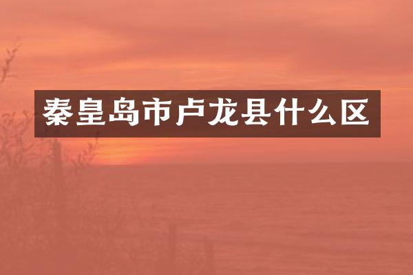 秦皇岛市卢龙县什么区