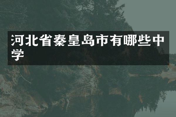 河北省秦皇岛市有哪些中学