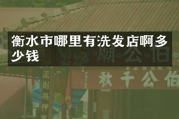 衡水市哪里有洗发店啊多少钱