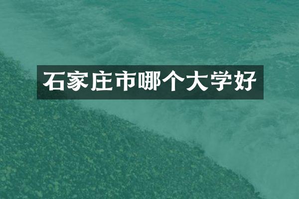 石家庄市哪个大学好