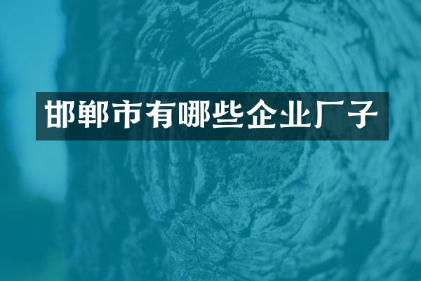 邯郸市有哪些企业厂子