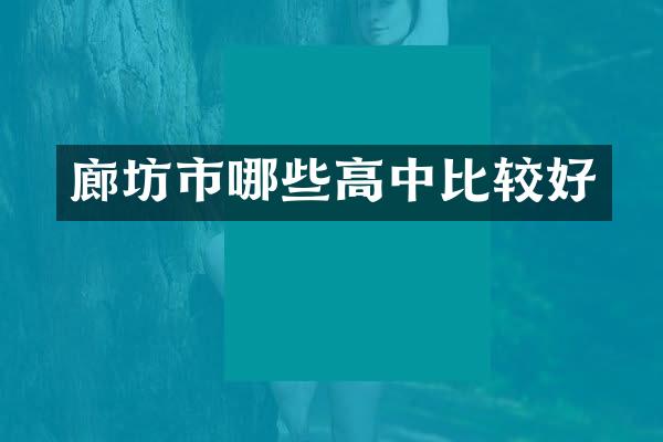 廊坊市哪些高中比较好