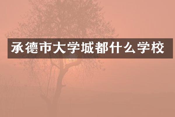 承德市大学城都什么学校