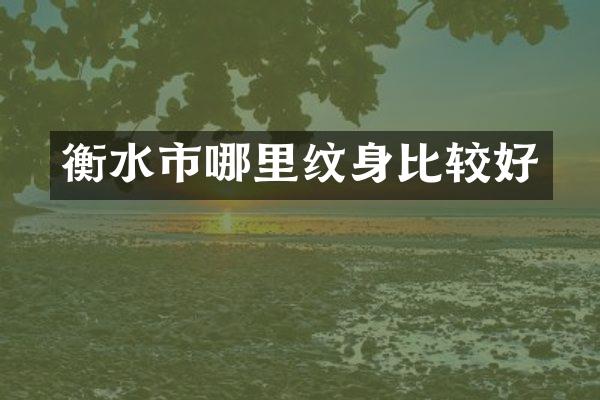 衡水市哪里纹身比较好