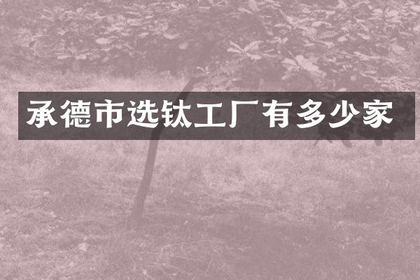 承德市选钛工厂有多少家