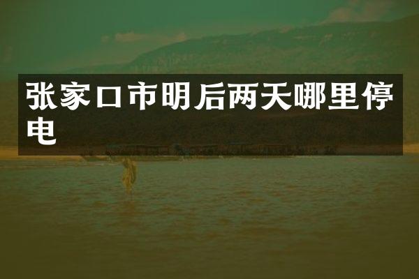 张家口市明后两天哪里停电