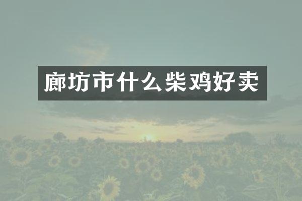 廊坊市什么柴鸡好卖