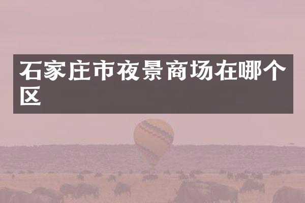 石家庄市夜景商场在哪个区