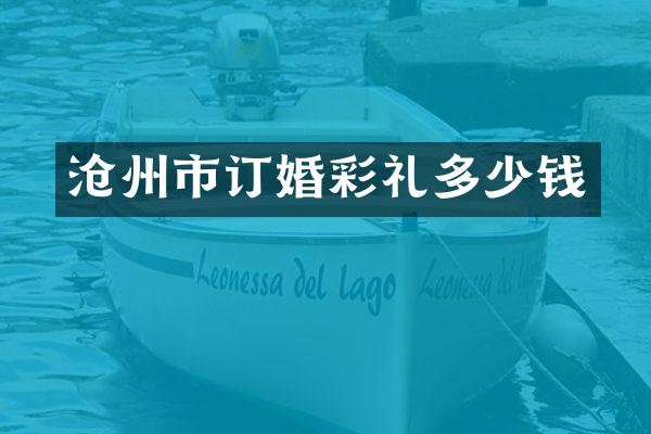 沧州市订婚彩礼多少钱