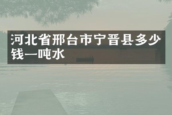 河北省邢台市宁晋县多少钱一吨水