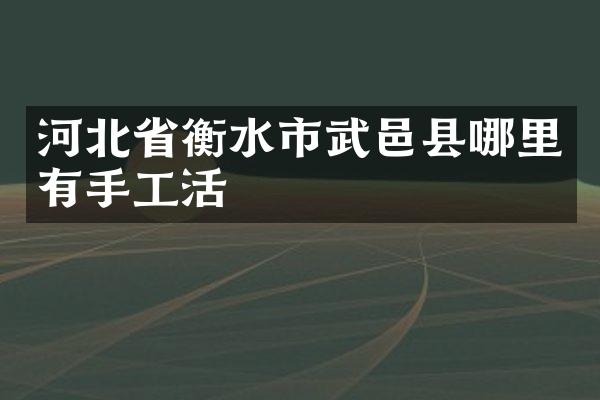 河北省衡水市武邑县哪里有手工活