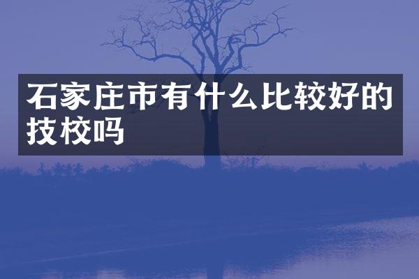 石家庄市有什么比较好的技校吗