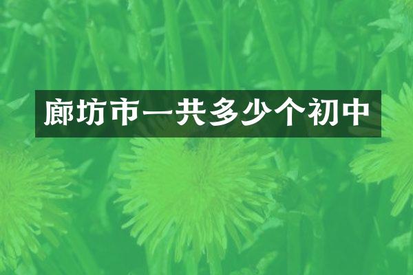 廊坊市一共多少个初中