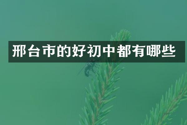 邢台市的好初中都有哪些