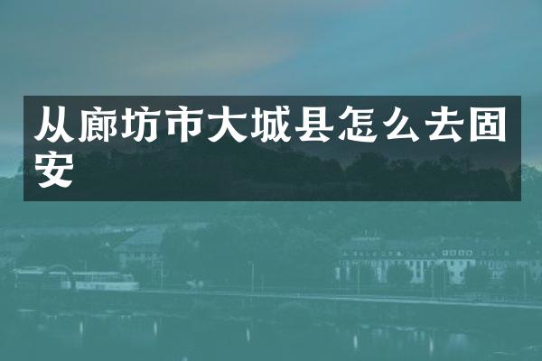 从廊坊市大城县怎么去固安