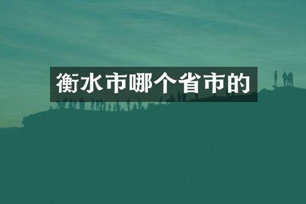 衡水市哪个省市的