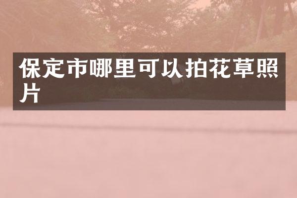 保定市哪里可以拍花草照片