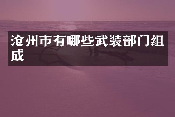 沧州市有哪些武装部门组成