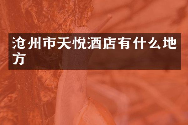 沧州市天悦酒店有什么地方