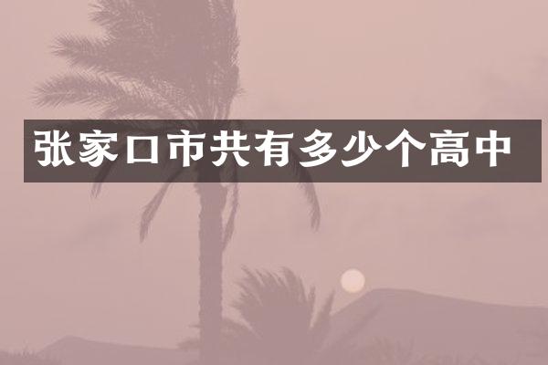 张家口市共有多少个高中