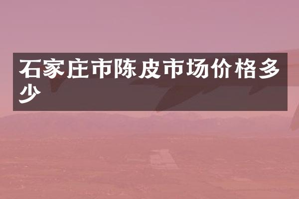 石家庄市陈皮市场价格多少