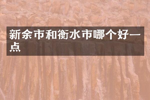 新余市和衡水市哪个好一点
