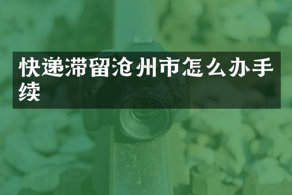 快递滞留沧州市怎么办手续