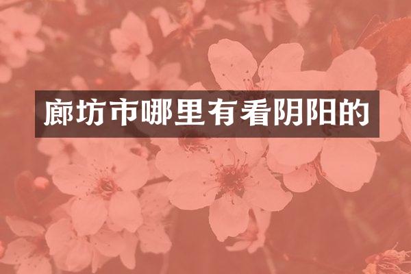 廊坊市哪里有看阴阳的