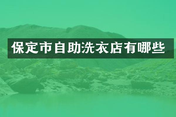 保定市自助洗衣店有哪些