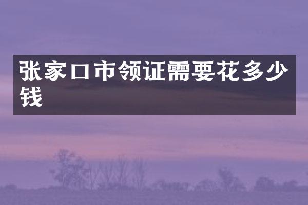张家口市领证需要花多少钱