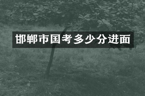 邯郸市国考多少分进面