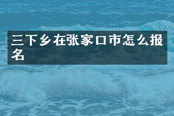 三下乡在张家口市怎么报名