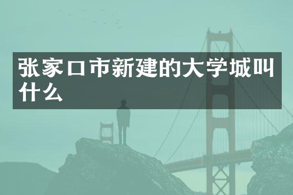 张家口市新建的大学城叫什么
