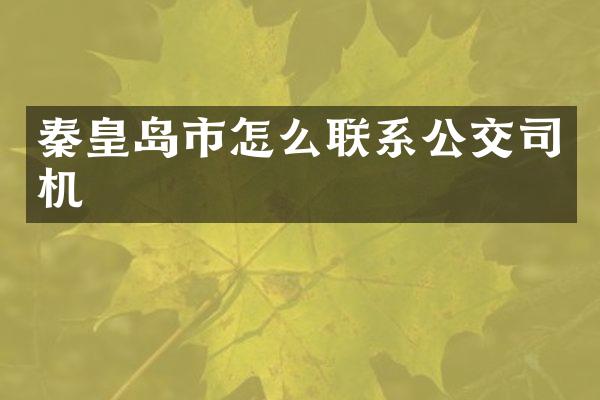 秦皇岛市怎么联系公交司机
