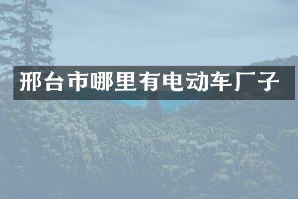 邢台市哪里有电动车厂子