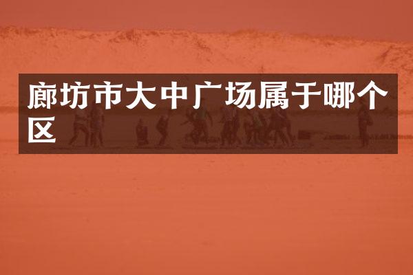 廊坊市大中广场属于哪个区