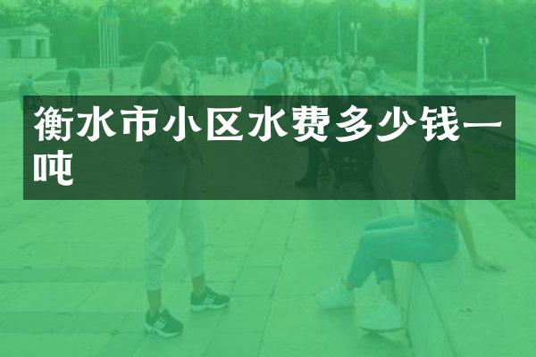 衡水市小区水费多少钱一吨