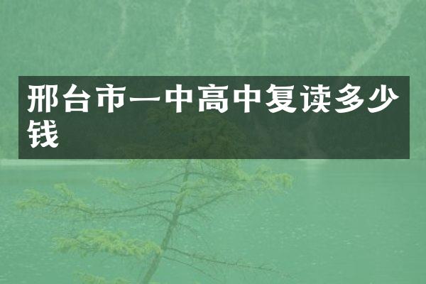 邢台市一中高中复读多少钱