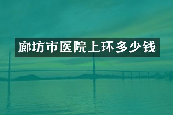 廊坊市医院上环多少钱