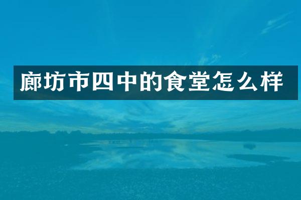 廊坊市四中的食堂怎么样