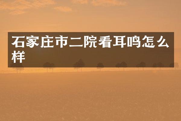 石家庄市二院看耳鸣怎么样
