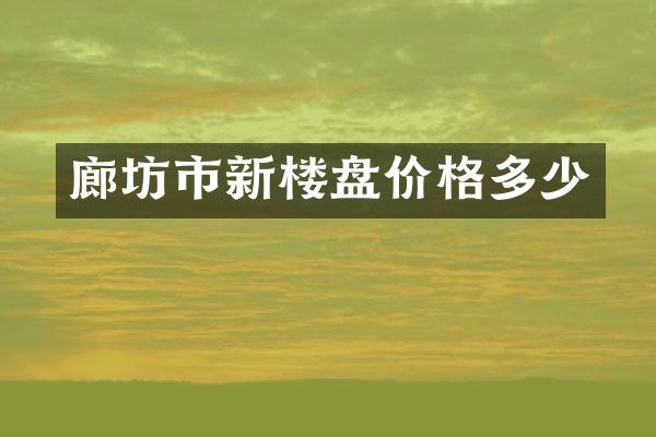 廊坊市新楼盘价格多少