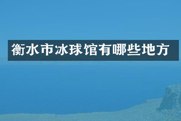 衡水市冰球馆有哪些地方