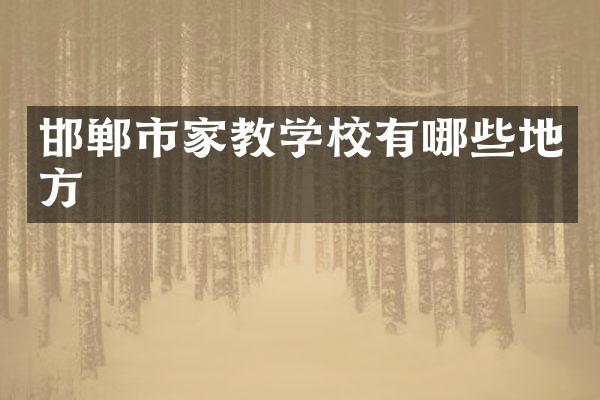 邯郸市家教学校有哪些地方