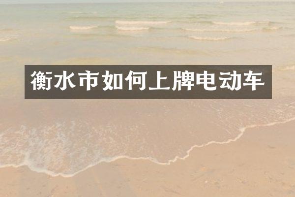 衡水市如何上牌电动车