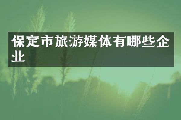 保定市旅游媒体有哪些企业