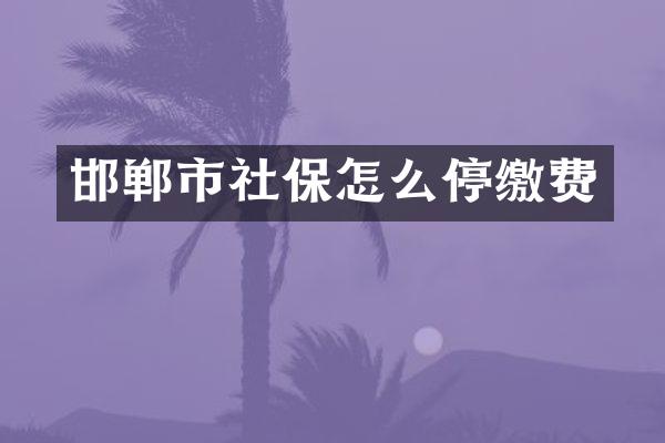 邯郸市社保怎么停缴费